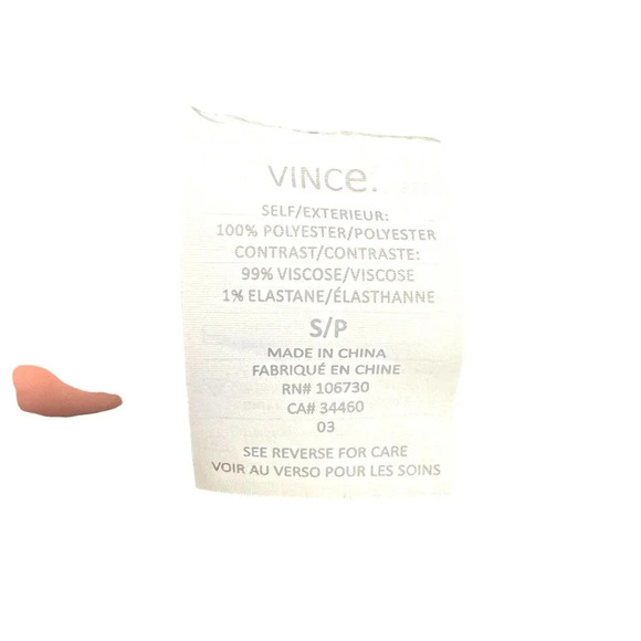 Vince Contrast Trim Zipper V-Neck Drawstring Dress Black Size Small - Picture 10 of 11